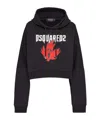 Dsquared2 Maple Leaf Cotton Hoodie In Black