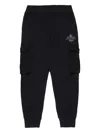 Dsquared2 Fleece Cargo Pants With Maple Leaf In Black