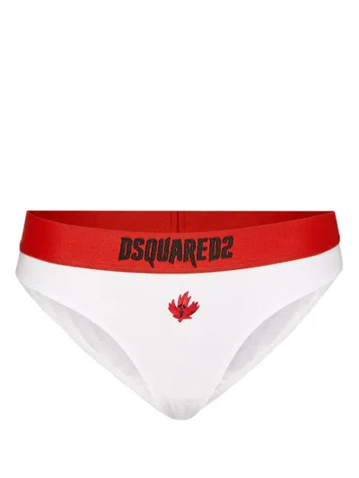 DSQUARED2 MAPLE LEAF-EMBROIDERED BRIEFS