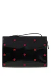 Dsquared2 Maple Leaf Embroidered Clutch In Black