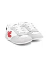 Dsquared2 Maple-leaf Leather Pre-walkers In White