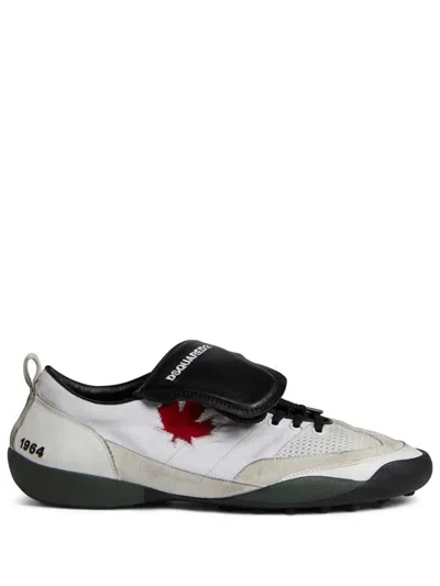 DSQUARED2 DSQUARED2 MAPLE-LEAF LEATHER SNEAKERS
