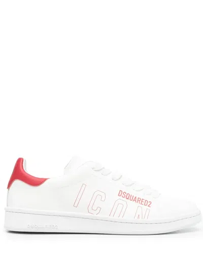 Dsquared2 Maple-leaf Low-top Sneakers In White