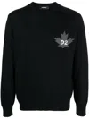 Dsquared2 D2 Leaf Wool Sweater In Schwarz