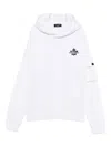 Dsquared2 Maple-leaf Pocket Hoodie In White