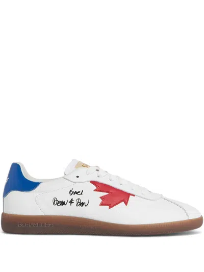 Dsquared2 White Calf Leather Bos Taurus Chunky Sneakers