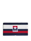 Dsquared2 Maple Leaf Striped Wool Headband In Multi