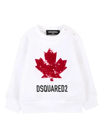 Dsquared2 Babies' Maple-leaf Sweatshirt In White