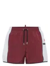 Dsquared2 Maple-leaf Swim Shorts In Burgundy