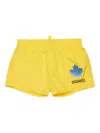 Dsquared2 Maple-leaf Swim Shorts In Yellow