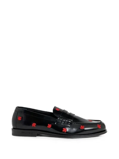 Dsquared2 Maple-leaf Loafers In Black