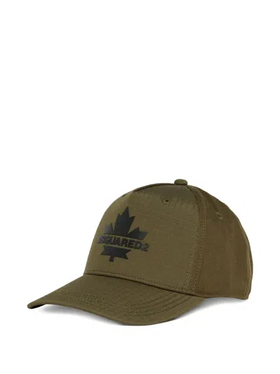 Dsquared2 Kids' Maple-leaf Logo-print Baseball Cap In Green