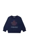 Dsquared2 Maple-leaf Logo-print Long-sleeve T-shirt In Blue