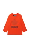Dsquared2 Maple-leaf Logo-print T-shirt In Orange