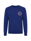 Dsquared2 Maple-leaf Patch Crew-neck Sweater In Blue