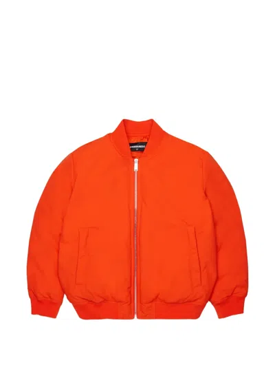 Dsquared2 Kids' Maple-leaf-print Bomber Jacket In Red