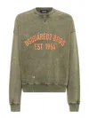 Dsquared2 Relaxed Fit Crew Neck Sweater With Distressed Detailing