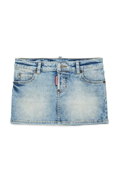DSQUARED2 GONNA IN DENIM EFFETTO MARMORIZZATO