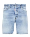 Dsquared2 Light Diagonale Wash Marine Shorts In Blue
