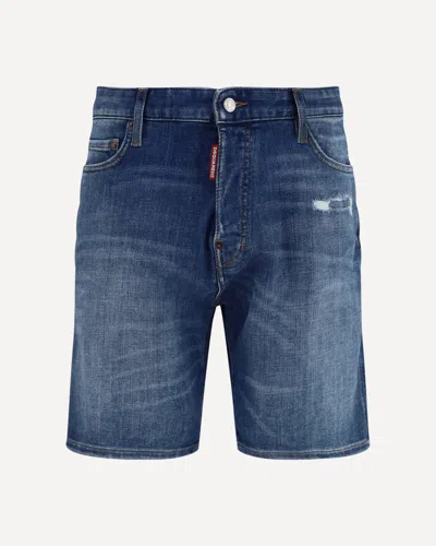 Dsquared2 Marine Short Denim Bermuda Shorts In Blue