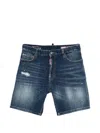 Dsquared2 Distressed Effect Mini Shorts With Raw Hem And Five Pockets In Blue