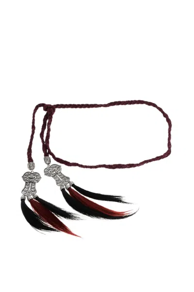 Dsquared2 Maroon Braided Adjustable Belt In Multi