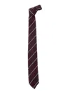 Dsquared2 Bordeaux Tie With All-over Striped Motif In Burgundy