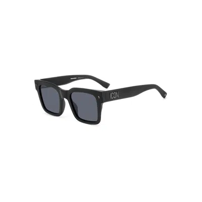 Dsquared2 Matte Black Acetate Sunglasses In Blue