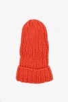 Dsquared2 Maxi Braided Wool-blend Hat In Orange