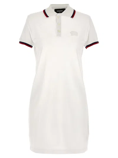 Dsquared2 Maxi Cut Out Polo Dress Dresses White