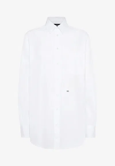 Dsquared2 Maxi Dean Long-sleeved Shirt In White