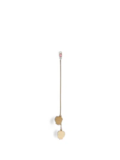 Dsquared2 Maxi Double-pendant Single Earring In Gold