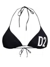 Dsquared2 Maxi-logo Triangle Bikini Top In Black