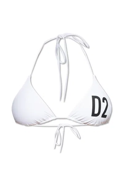 Dsquared2 Logo-print Bikini Top In White