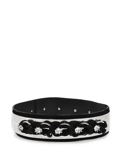 Dsquared2 Maxi Metal-embellished Leather Belt In Multi