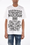 DSQUARED2 MAXI PRINTED SLOUCH FIT CREW-NECK T-SHIRT