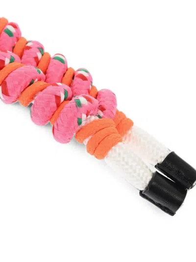 Dsquared2 Maxi-carabiner Braided Keyring In Pink
