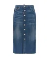 Dsquared2 A-line Midi Denim Skirt In Blue