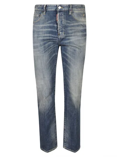 Dsquared2 Medium Blue 642 Straight-leg Cotton Jeans