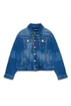 Dsquared2 Giacca In Denim Blu Medio Con Abrasioni In Blue