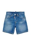 Dsquared2 Shorts In Denim Blu Medio Con Abrasioni In Blue