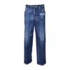 Dsquared2 Blue Five-pocket Jeans With Faded Effect And Logo Patch On The Back In Blue