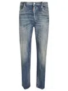 Dsquared2 Medium Blue Straight-leg Jeans With Whiskering In Multi