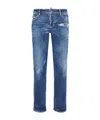 Dsquared2 Distressed Five-pocket Belt Loop Trousers In Blue