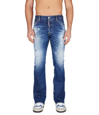 Dsquared2 Skater Medium Wash Jeans In Blue