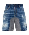 Dsquared2 Medium Ripped Wash Hybrid Shorts In Blue