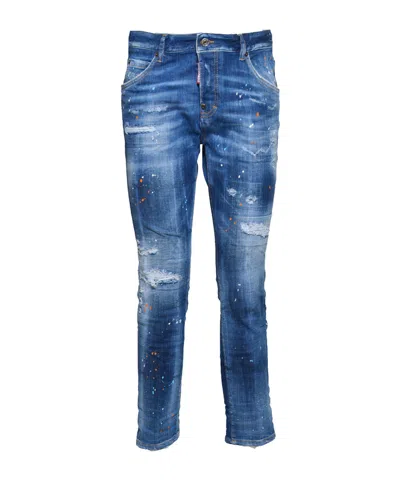 Dsquared2 Medium Waist Flared Jeans In Blue