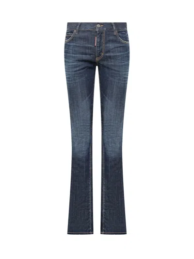 Dsquared2 Medium Waist Jeans In Blue