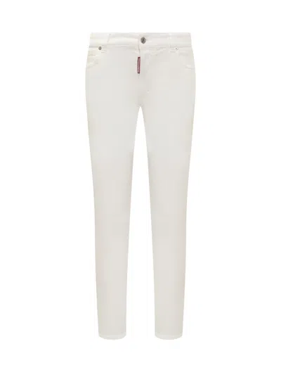 Dsquared2 Medium Waist Twiggy Jeans In White