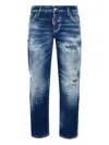 Dsquared2 Medium Wash Distressed Jeans In Blue